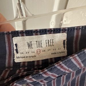 We The Free People Belle Red Blue Striped High Rise Pants in Size 27 or 4